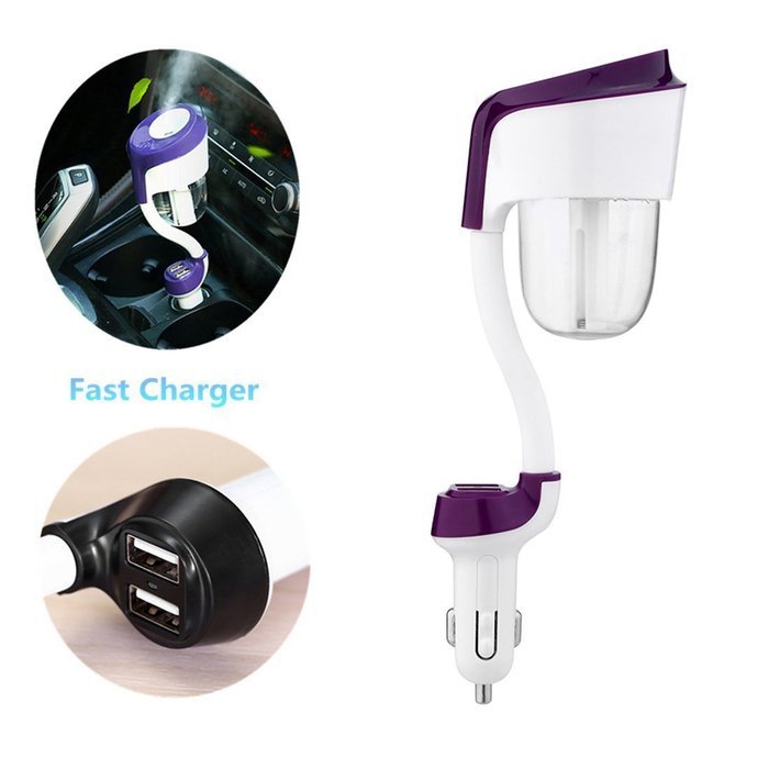Car Oil Diffuser Humidifier, Ultrasonic wave Car Air Humidifier and Aromatherapy Essential Oil Diffuser Mister... N14