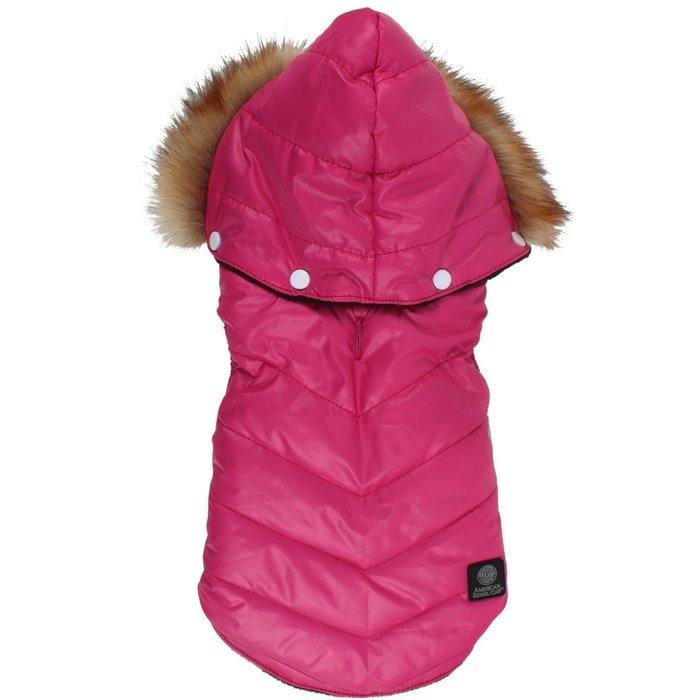 Puff Coat W/Hood Medium 15-16.5 -Pirate Black/Red N4