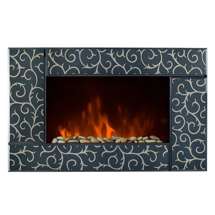 AKDY Wall Mount 36" 1500W Adjustable Heater Log Pebble 2 in 1 Electric Fireplace w/ LED Backlights Log Set 2 Setting...