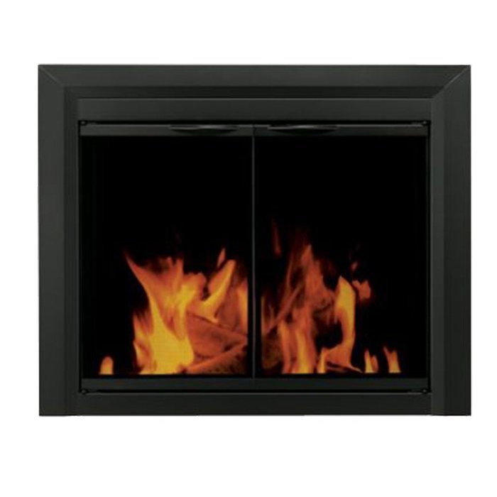 Pleasant Hearth CL-3001 Carlisle Fireplace Glass Door, Black, Medium