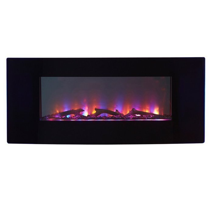 Firefly 16in-42-109C Wi-Fi Smart LED Wall Mounted Electric Fireplace with Bluetooth Speaker, Black, Extra Wide... N8