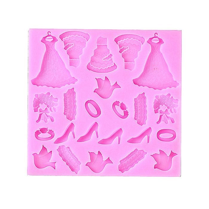 Yunko Fashion Ladies High-heeled Shoes Dress Shape Silicone Party Fondant Cup Cake Decorating Tools Chocolate...