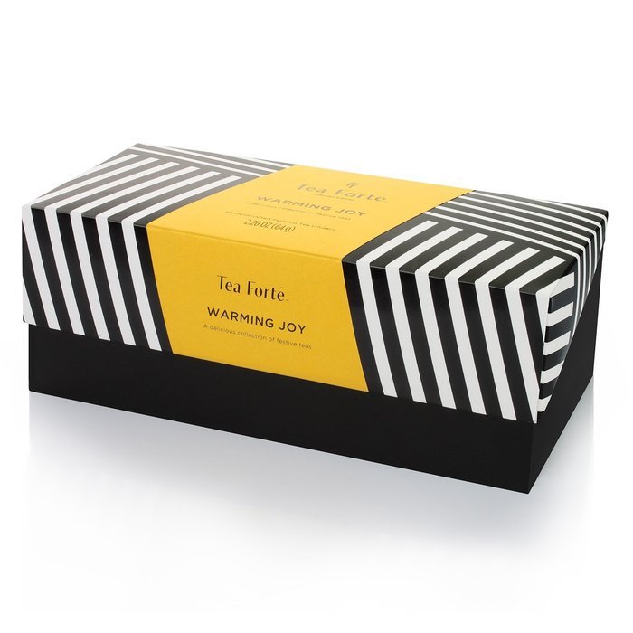 Tea Fort&eacute; Warming Joy Presentation Box Featuring Seasonal & Festive Tea Blends - 20 Handcrafted Pyramid Tea Infusers N9