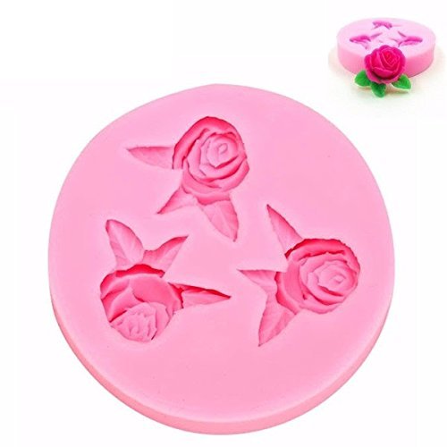 "dipshop Leafy Rose Cake Silicone Mold Fondant Cookie Mould Decoration Tool" shopping N2