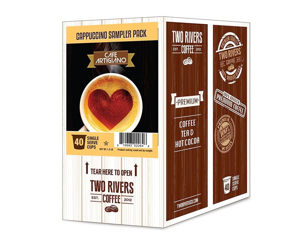 Caf&eacute; Artigiano Cappuccino Single-Cup Sampler Pack for Keurig K-Cup Brewers 40 Count N7