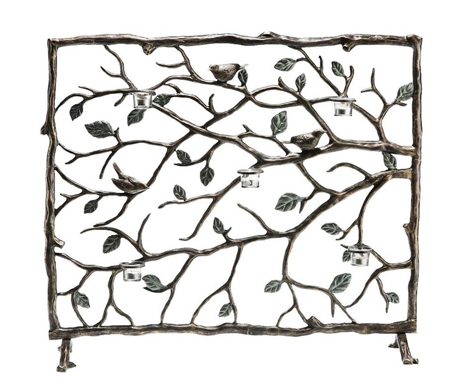 Bird & Branch Candle Holder Firescreen 37 Inches Wide