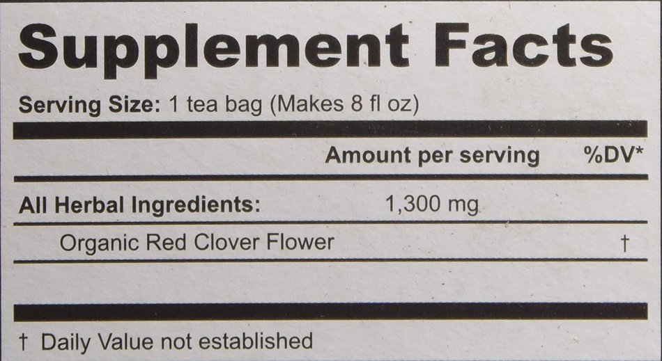 Red Clover Tea - Organic Herbs - 18 Bleach Free Tea Bags