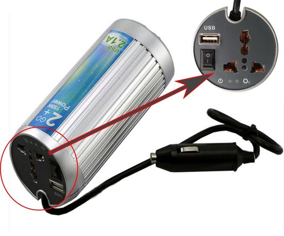 Deli 150W Car Oxygen Ion Automotive Power Inverter - Car Air Purifier Freshener Negative Oxygen Bar Car Inverter... N6