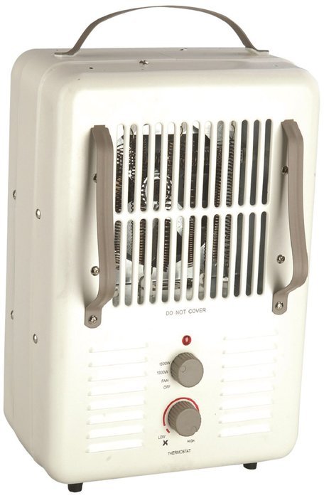 Comfort Glow EUH352 Milk house Style Utility Heater with Grounded Plug in 2-Tone Cream/Chocolate Finish, 1500-...