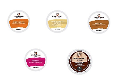 30 Count - Gloria Jean's Variety Flavored Coffee Pack K-Cups For Keurig K Cup Brewers and 2.0 Brewers - (5 flavors...