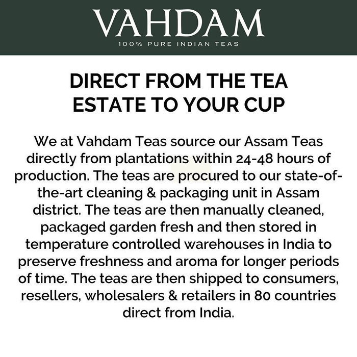 Assam Tea Leaves from India (225 Cups), 2016 Second Flush Season Harvest, World's Best Black Tea, Rich & Malty... N15