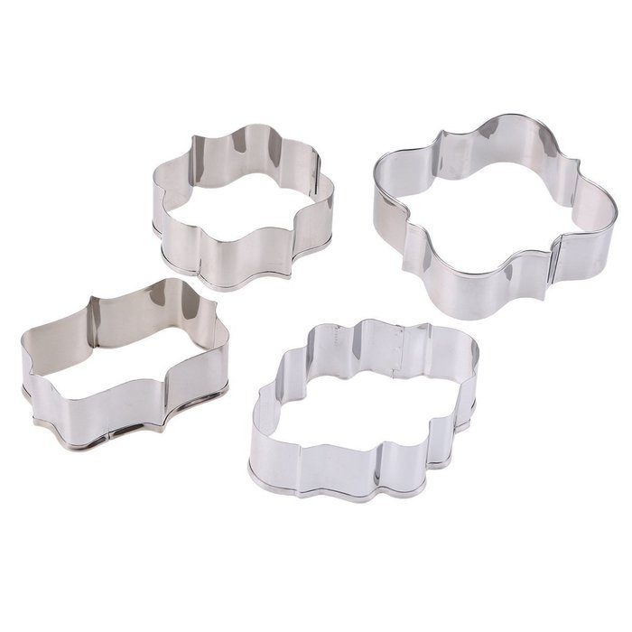 Whosee 4Pcs Stainless Blessing Pastry Cake Cookie Cutter Biscuit Mold Baking Decor DIY N3