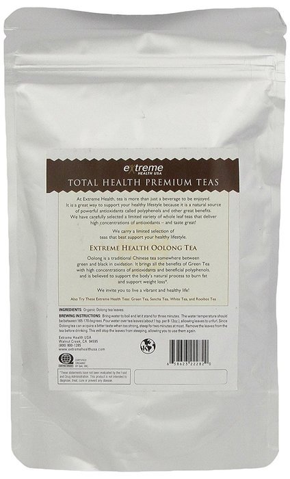Extreme Health USA Extreme Health's Organic Oolong Tea, Total Health Loose Leaf Tea, 4 Ounce Pouch N3