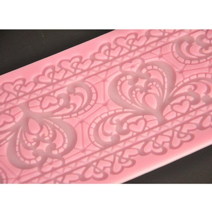 FOUR-C Fondant Cake Lace Mat Silicone Cake Mold Decoration for Cake Baking Color Pink