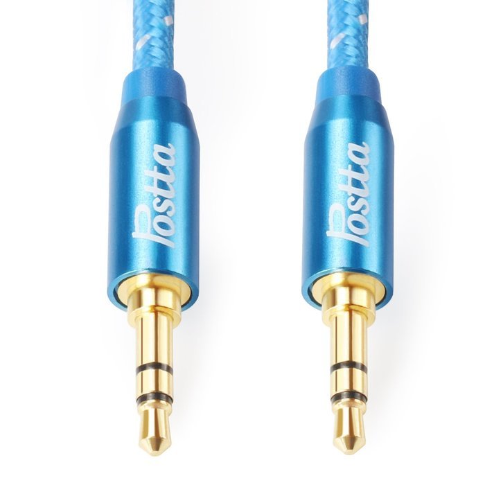 Postta 3.5MM Braided Stereo Audio cable(6 Feet)Dual-shielding Male to Male AUX Cable for car stereos,Smartphones... N20
