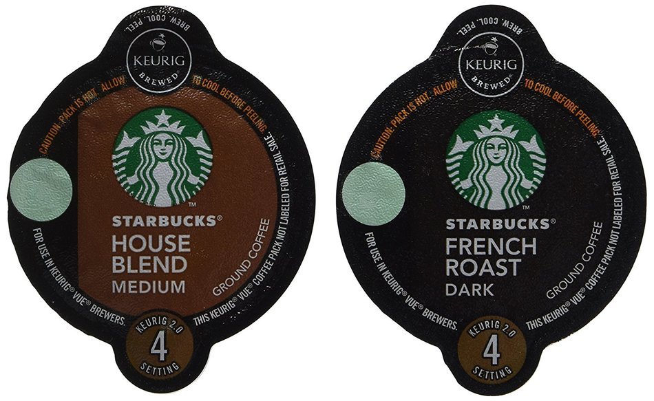 32 Count - Starbucks House Blend & French Roast Coffee Vue Cup For Keurig Vue Brewers