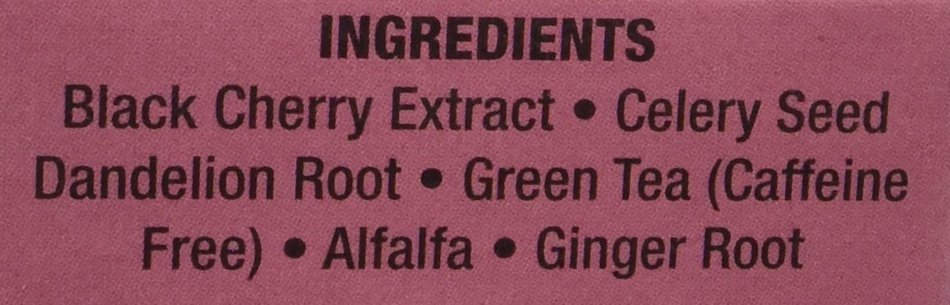 Only Natural Gout Tea Black Cherry Fruit Extract Bags, 20 Count