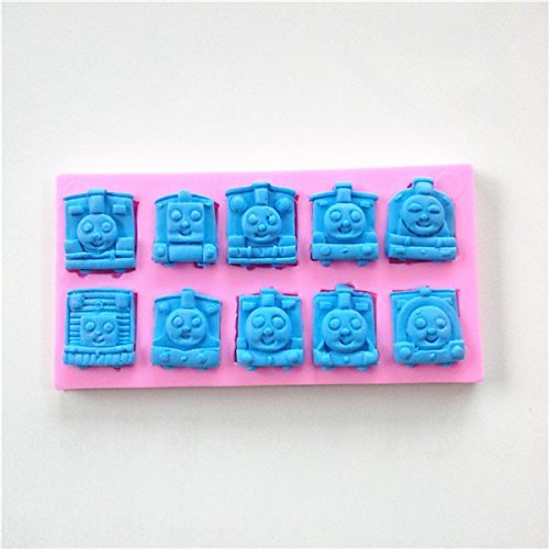 Wocuz W0564 10 Mini-train Jelly Pudding Candy Making Silicone Mold Cake Decoration Mould Fondant Chocolate Small...