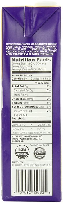 Oregon Chai Vanilla Chai Tea Latte Concentrate, 32-Ounce Boxes (Pack of 6) N2