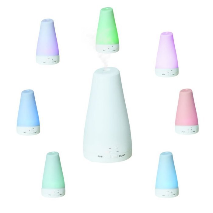LUCOG 100ML Essential Oil Diffuser Humidifier - 7 Color LED Light, Timing & Automatic Shut-off for Bedroom / Nursery...