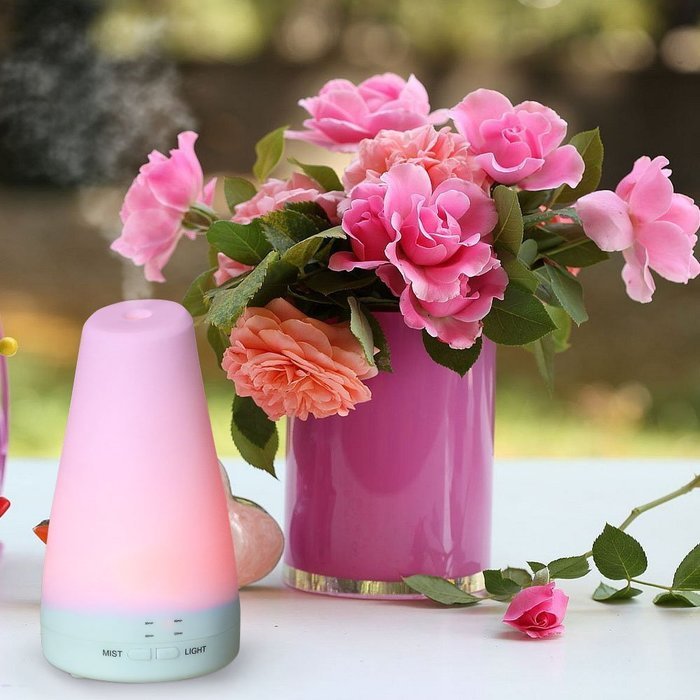 LUCOG 100ML Essential Oil Diffuser Humidifier - 7 Color LED Light, Timing & Automatic Shut-off for Bedroom / Nursery... N3