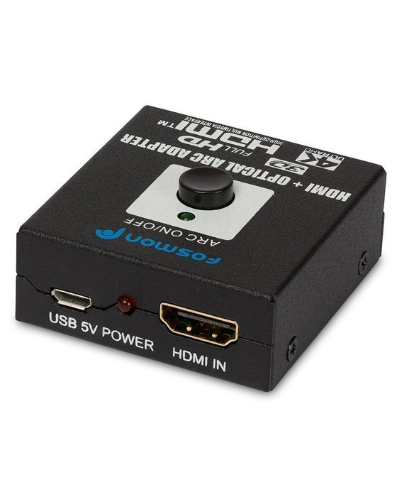 Fosmon HDMI to HDMI ARC Adapter + Optical Audio Extractor Converter [Supports 1080p, 4K, 3D] Includes: HDMI ARC... N4