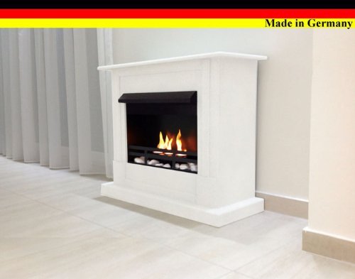 Gel + Ethanol Fire-Places Emily Deluxe Inclusive: 1 Adjustable Stainless-Steel Burner White N12