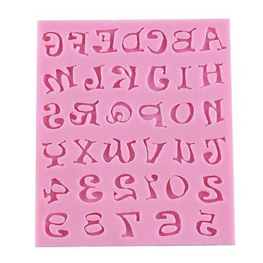 QINF Silicone 26 English Letters Fondant Cake Mold,11x9.7x 0.5cm
