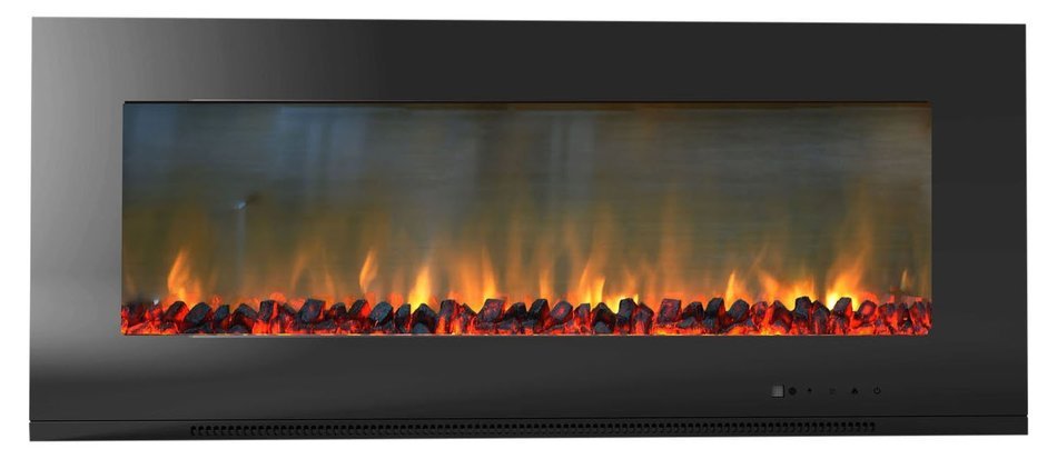 Cambridge Metropolitan 56 In. Wall-Mount Electronic Fireplace with Flat Panel and Realistic Logs