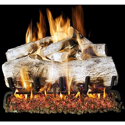 Peterson Real Fyre 30-inch Mountain Birch Log Set With Vented G45 Burner N2