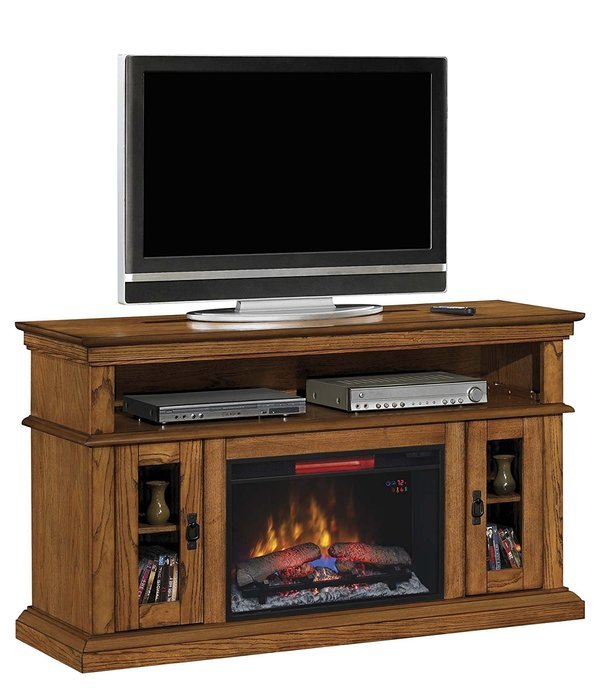 ClassicFlame 26MM2209-O107 Brookfield TV Stand for TVs up to 65", Premium Oak (Electric Fireplace Insert sold...