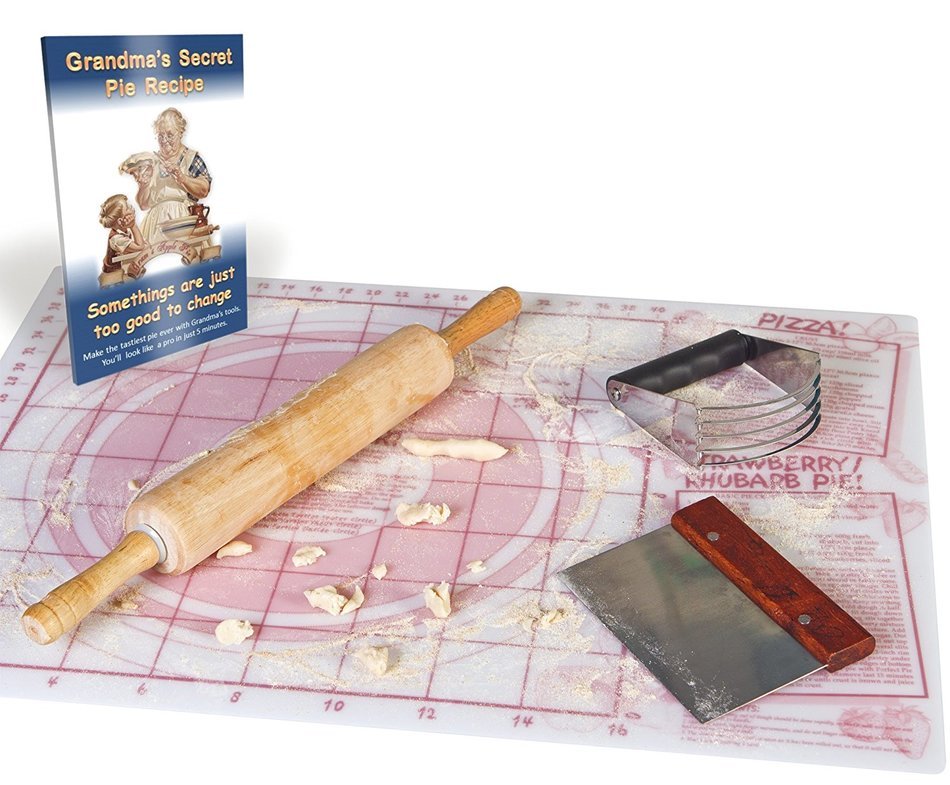 Grandma's How to Make a Pie Kit , Bundle includes Baking Tools : Rolling Pin, Pastry Blender , Pastry Scraper,... N4
