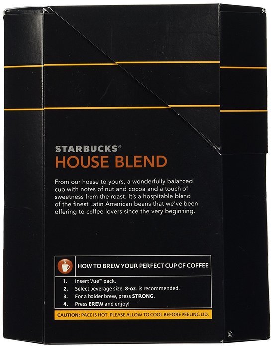 Starbucks House Blend Coffee Keurig Vue Portion Pack, 32 Count N4