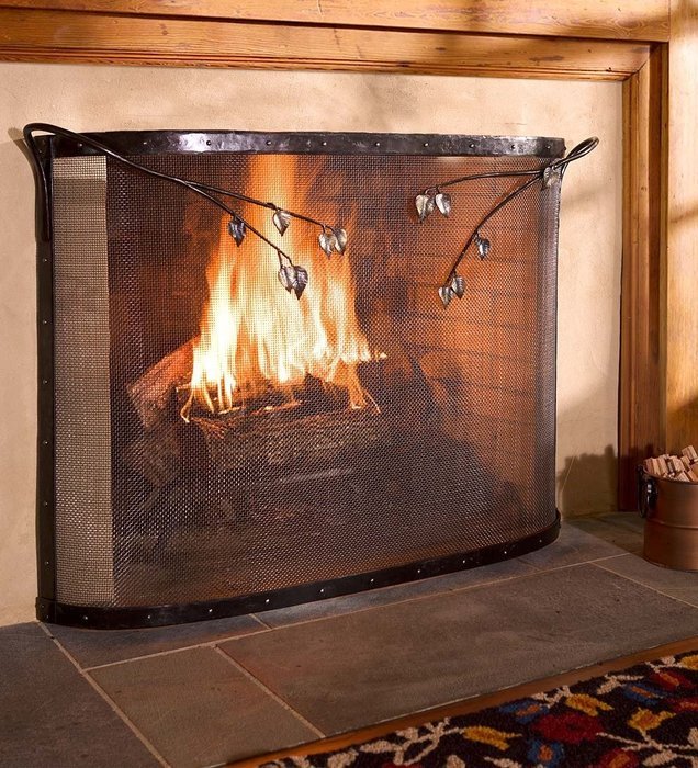 Plow & Hearth Manchester Fire Screen with Leaves