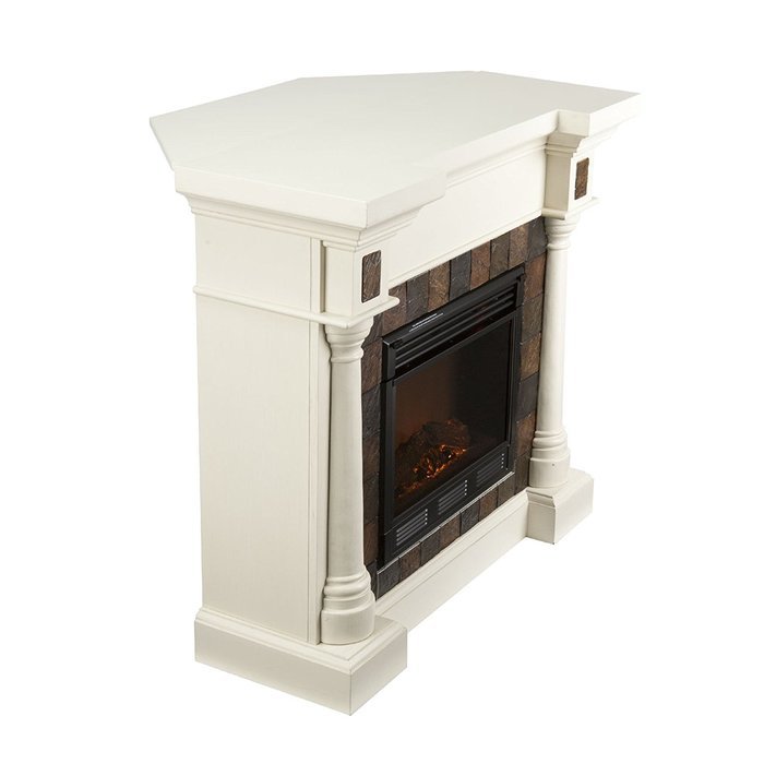 Holly & Martin Weatherford Convertible Electric Fireplace-Ivory