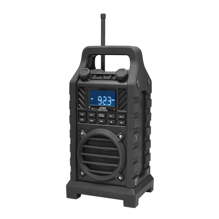 PYLE PWPBT250BK Rugged & Portable Bluetooth Speaker with FM Radio, USB/SD Readers & Built-In Rechargeable Battery... N2