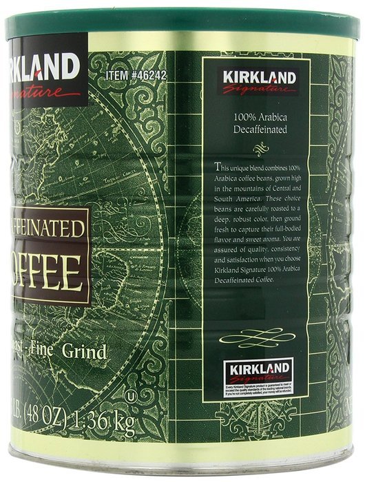 Kirkland Signature Dark Rost Fine Grind Decaf Arabica Coffee, 48 Ounce N8