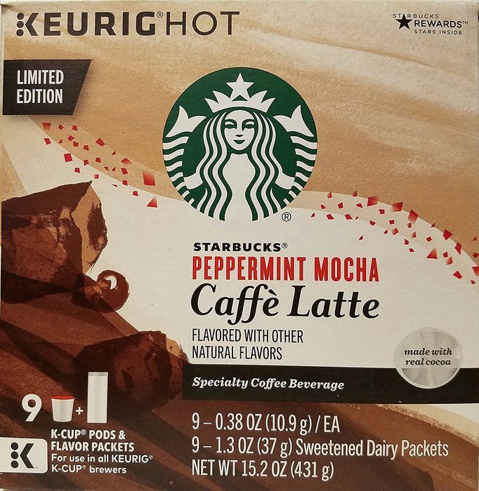 Starbucks Peppermint Mocha Cafe Latte Pods (9 Count package, 15.2 oz)