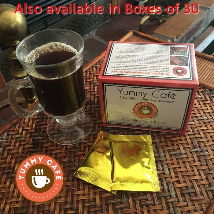 Healthy Coffee - Great Tasting ON-THE-GO Black Coffee with Certified Organic Ganoderma and Chinese Wolfberry (... N6