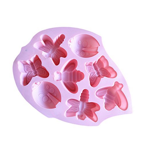 8 Insect Pudding Jelly Silicone Cake Mold Pan 10.4"x8"x1.3" Color At Random N2