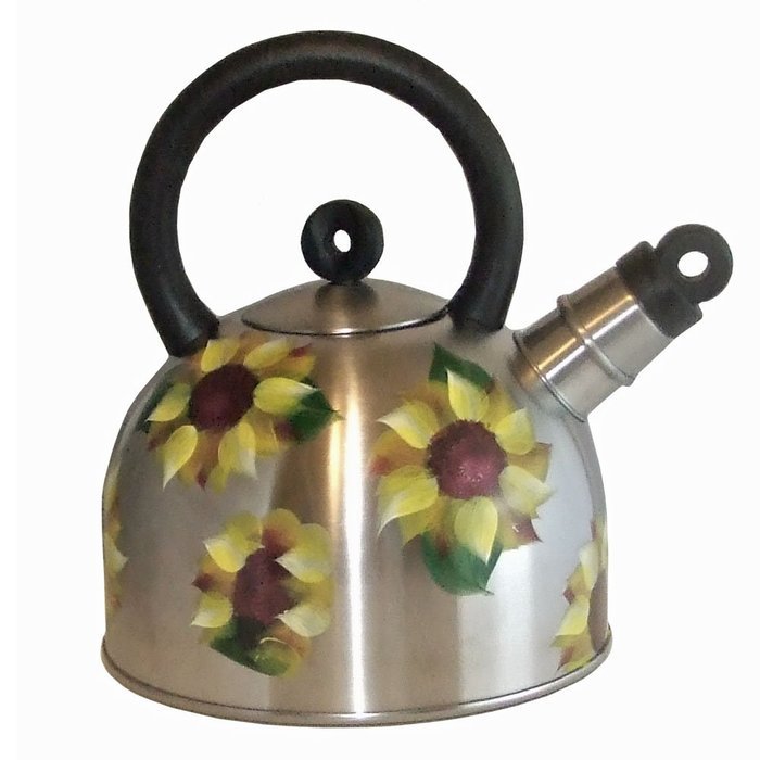 ArtisanStreet's Whistling Sunflower Tea Kettle. Hand Painted. Made to Order