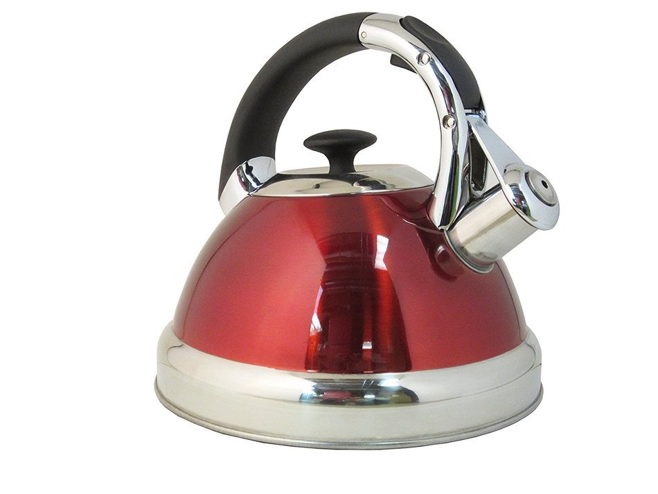 Native Spring 3-Quart Whistling Stainless Steel Tea Kettle Excellent for your Favorite Drink - Red