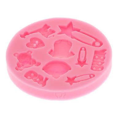 Tint 3D Baby Fondant Cake Mold,Food-grade Silicone Mold ,Chocolate Candy Soap Mold,Bakeware(Random Color) N2