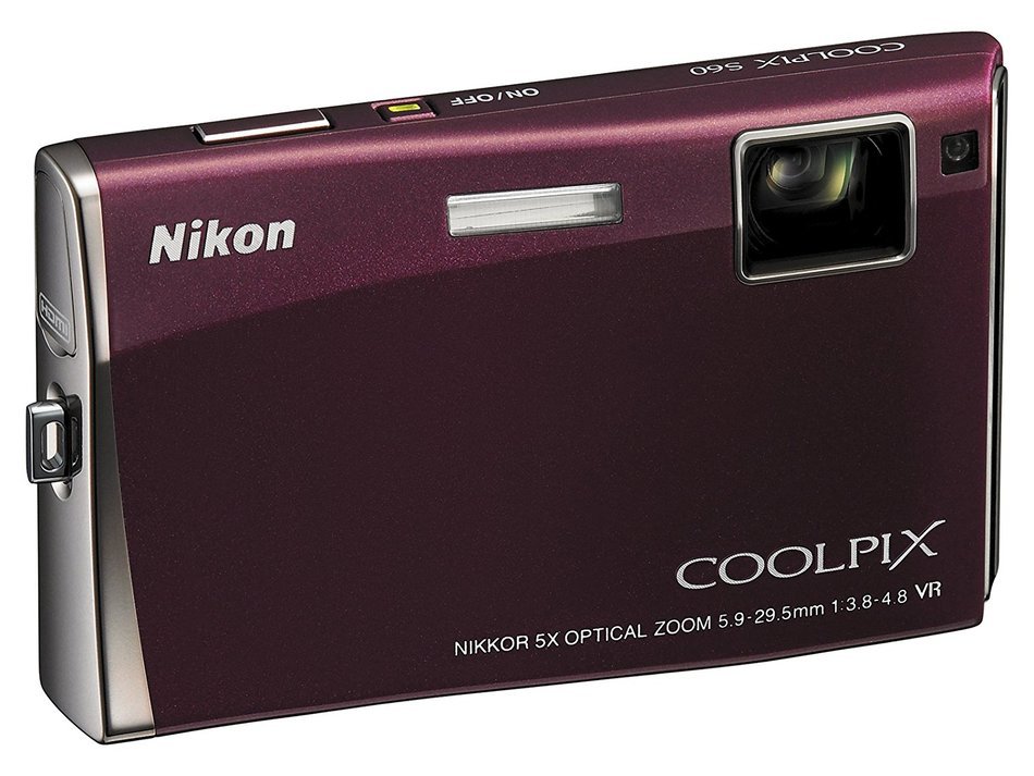 Nikon Coolpix S60 10MP Digital Camera with 5x Optical Vibration Reduction (VR) Zoom (Burgundy) N2
