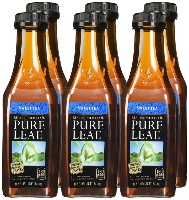 Pure Leaf Iced Tea, Sweet Tea, Real Brewed Tea, 18.5 Ounce Bottles (Pack of 6) N4