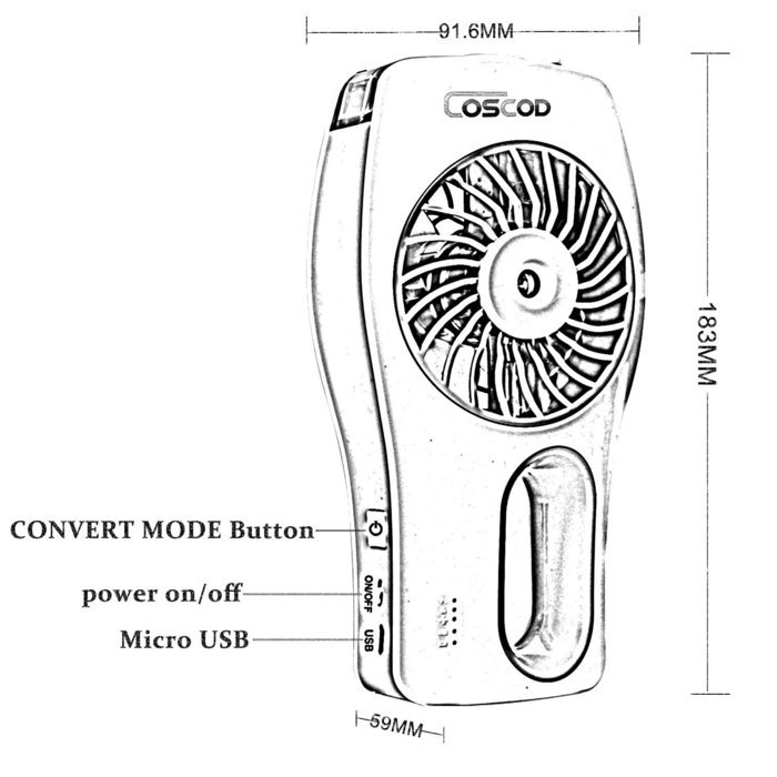 Rechargeable Handheld USB Mini Misting Fan with Personal Cooling Outdoor Mist Humidifier Portable Desktop Humidifier...
