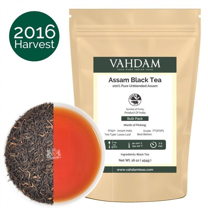 Assam Tea Leaves from India (225 Cups), 2016 Second Flush Season Harvest, World's Best Black Tea, Rich & Malty... N37