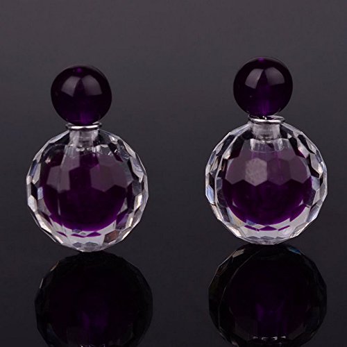 Side Double Popular Bubble Round Two Ball Purple Stud Plug Faceted Earrings