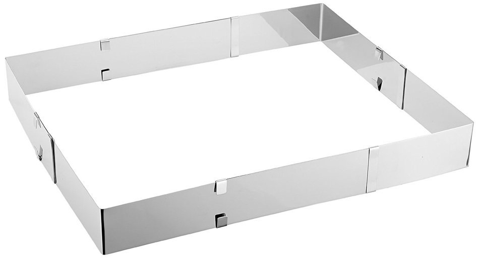 Zenker 7709 "Patisserie" Adjustable Cake Ring, Silver, 7.28-13.38 x 10.83-20.47 x 1.97"