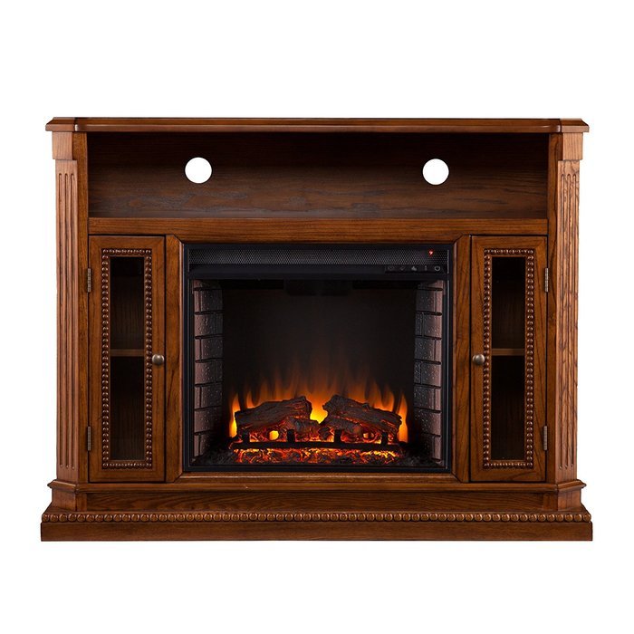 Atkinson Media Fireplace - Rich Brown Oak